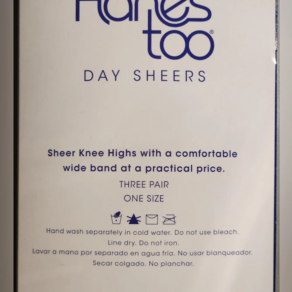 Hanes Too Knee Highs Black Day Sheer Pantyhose New 2 Boxes of 3 OSFM 2/$20